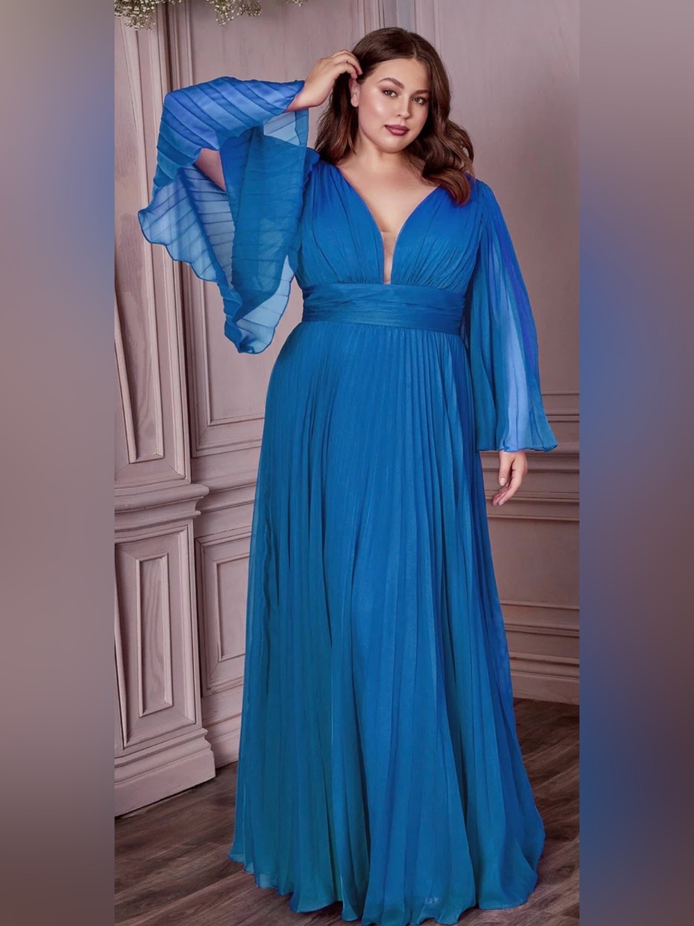 NEW Cinderella Divine Pleated Bell Sleeve Dress